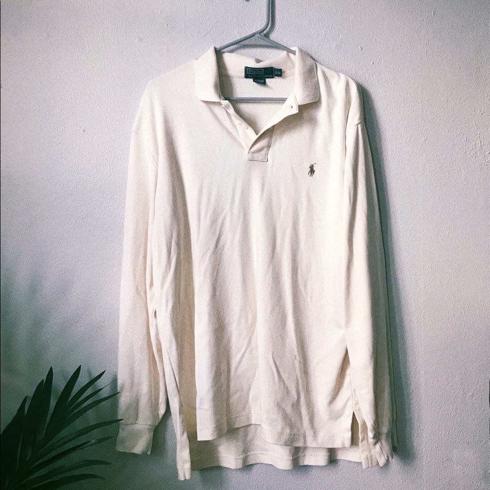 POLO beige collared longsleeve